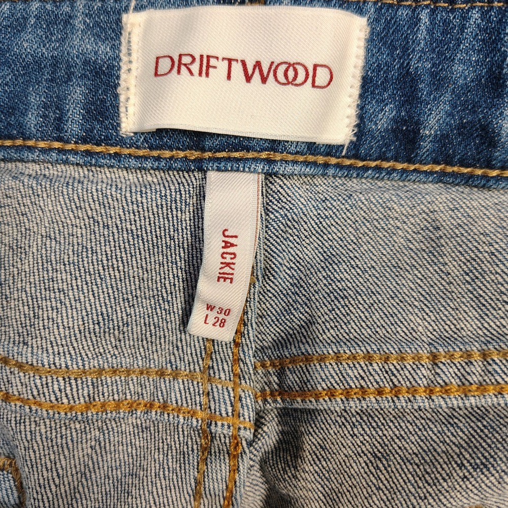 Driftwood Women Jackie Jeans 30x28 Blue Stretch Floral Embroidered Straight - Picture 12 of 14